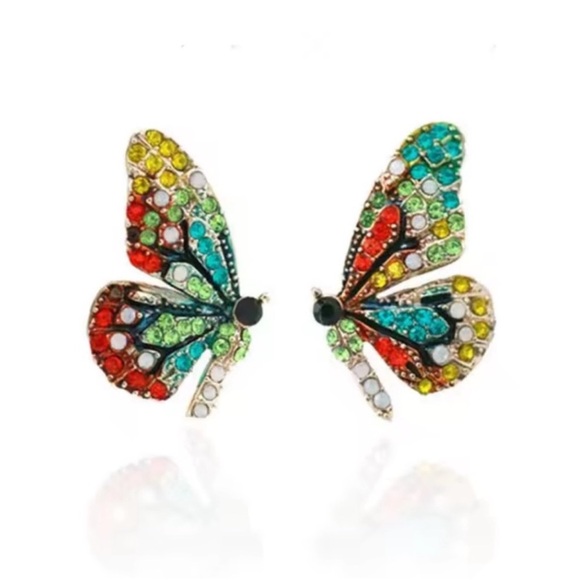 Anthropologie Multicolor Gem Butterfly Brooch - Picture 4 of 4